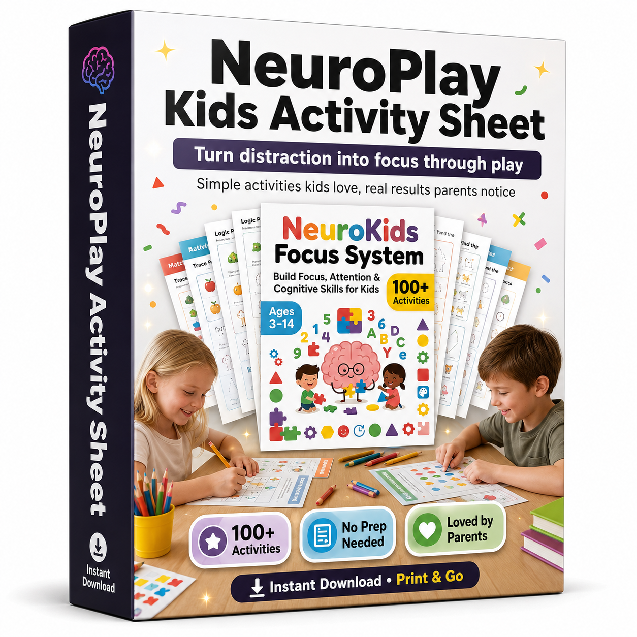 NeuroPlay Kids Activity PDF Worksheet| increase iQ Level|