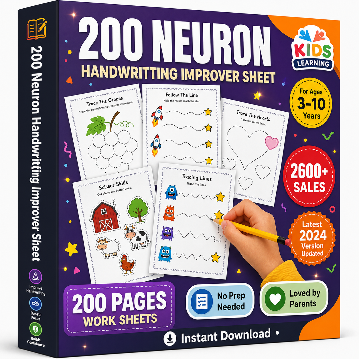 200 Neuron Pencil Control Handwritting Improver PDF worksheet